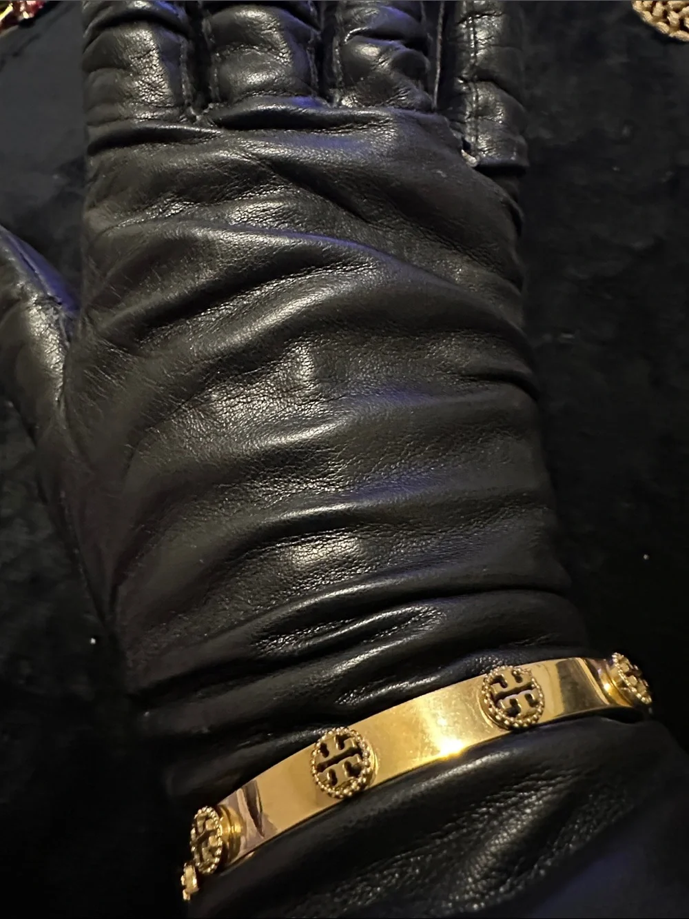 TORY BURCH Gold-Tone Logo Medallion Cuff Bracelet